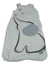 Světlešedo-bílý pruhovaný zateplený spací pytel se slonem George
