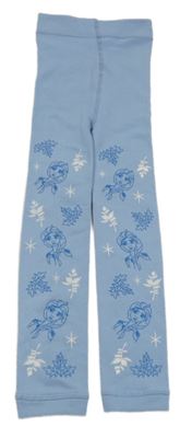 Světlemodré zateplené punčocháčové legíny - Frozen 