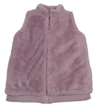 Lila kožešinová zateplená vesta dunnes