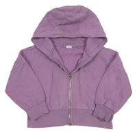 Lila propínací crop mikina s kapucí Next