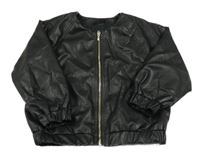 Černá koženková podšitá bunda H&M