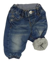 Modré teplákové podšité cuff rifle s úpletovým pasem H&M