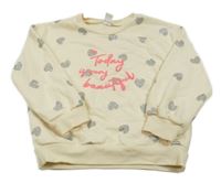 Smetanová mikina se srdíčky a nápisem LC Waikiki