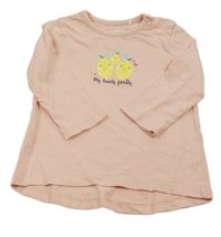 Světlerůžové triko s citony Topomini