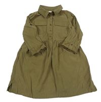 Khaki lehké riflové šaty Primark