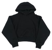Černá crop mikina s kapucí 