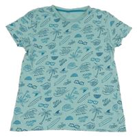 Světlemodré tričko s obrázky C&A