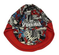 Černo-smetanovo-modrá UV kšiltovka se Spidermanem a ochranou krku M&S