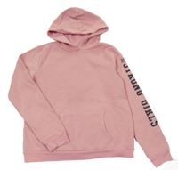 Růžová mikina s nápisem a kapucí C&A