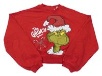 Červená crop mikina s Grinchem H&M