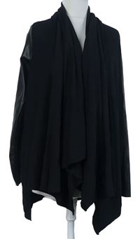 Dámský černý svetrovo/koženkový cardigán Zara 