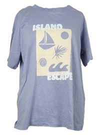 Dámské světlemodré tričko s potiskem Primark 