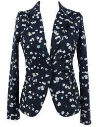 Dámské tmavomodré kytičkované sako Ichi 