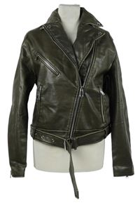 Dámský hnědý koženkový crop křivák Zara 