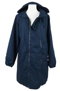 Dámský tmavomodrý plátěný jarní kabát pro mimi v klokance Mamalicious 