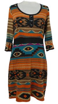 Dámské barevné vzorované šaty Yumi 
