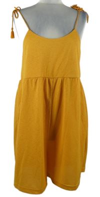 Dámský okrový strukturovaný kraťasový overal Rainbow 