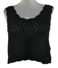 Dámský černý háčkovaný crop top H&M