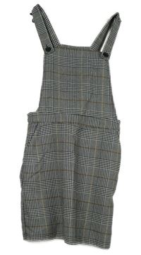 Dámské černo-bílo-béžové kostkované laclové šaty New Look 