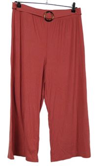 Dámské červené žebrované culottes kalhoty s páskem George 