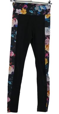Dámské černé květované legíny Lelosi 