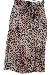 Nové - Dámská růžová vzorovaná midi sukně s rozparkem I saw it first 