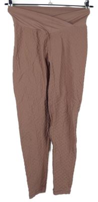 Dámské starorůžové vzorované sportovní scrunch capri legíny 