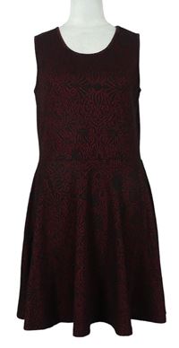 Dámské černo-červené vzorované šaty Select 