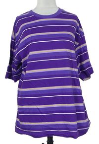 Dámské fialové pruhované tričko H&M
