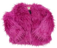 Neonově růžový kožešinový kabát River Island