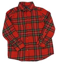 Červeno-barevná kostkovaná flanelová košile Next