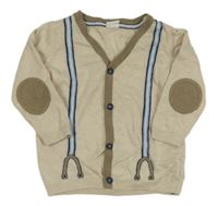 Béžový propínací svetr s kšandami H&M