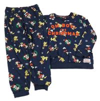 Tmavomodré fleecové pyžamo s Mickey Mousem George