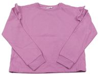 Růžová crop mikina s volánkem Name it