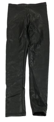 Černé koženkové legíny H&M