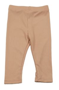 Světlerůžové žebrované legíny Shein