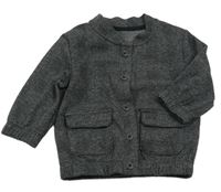 Černo-šedá kostkovaná propínací mikina F&F