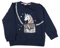 Tmavomodrá mikina s jednorožcem a kabelkou Kiki&Koko