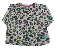 Šedé triko s leopardím vzorem Matalan