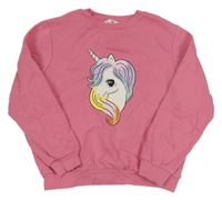 Růžová mikina s jednorožcem H&M