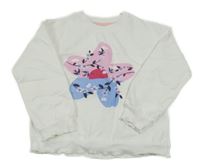 Bílá mikina s kytičkou 