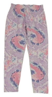 Fialovo-růžovo-modré batikované legíny Primark