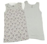 2x košilka bílá+ bílá s koníky