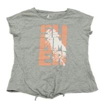 Šedé tričko s nápisem a papouškem Pepperts