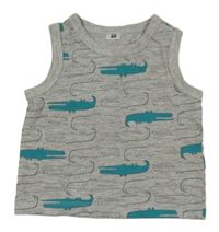 Šedé tílko s krokodýly 