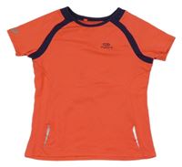 Růžovo-tmavomodré sportovní tričko s logem Kalenji