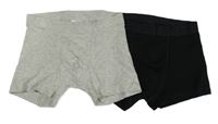 2 x boxerky - černé + šedé H&M