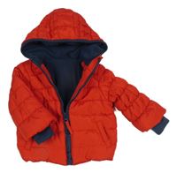 Červeno-modrá šusťáková zimní bunda s kapucí Mothercare