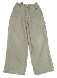 Béžovo-šedé široké rifle H&M