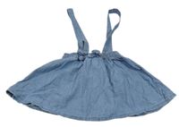 Světlemodrá riflová sukně s mašlí a kšandami H&M